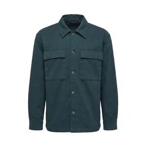 Mode of One Mens Long Sleeve Button Front Utility Shirt Jacket Teal Green Small